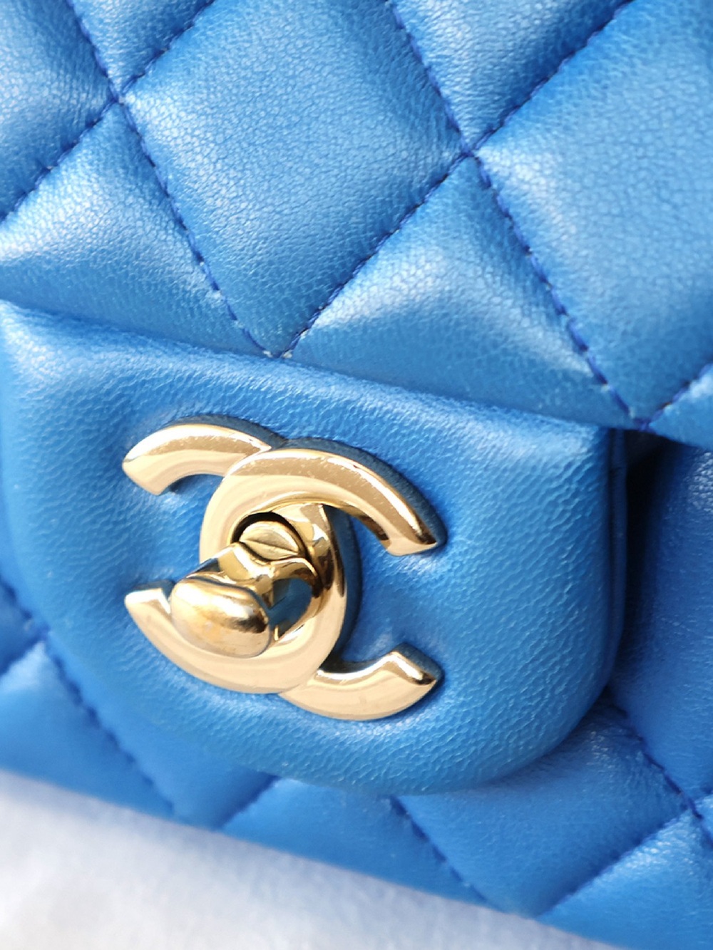 Chanel Lambskin Quilted Mini Rectangular Flap Royal Blue - Picture 3 of 10